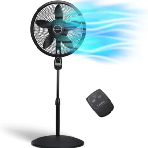 18 inch Pedestal Fan - Black Standing Fan with Remote & Timer